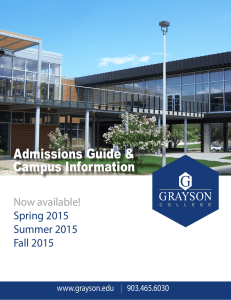Admissions Guide &amp; Campus Information Now available! Spring 2015