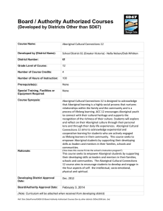 Board / Authority Authorized Courses (Developed by Districts Other than SD67)