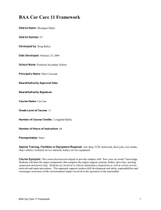 BAA Car Care 11 Framework