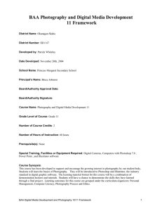 BAA Photography and Digital Media Development 11 Framework