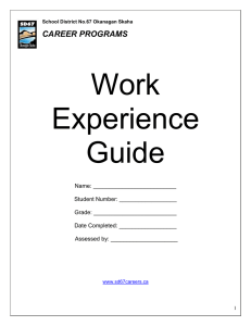 Work Experience Guide CAREER PROGRAMS