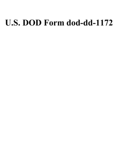 U.S. DOD Form dod-dd-1172