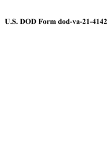 U.S. DOD Form dod-va-21-4142