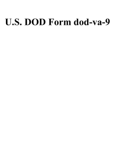U.S. DOD Form dod-va-9