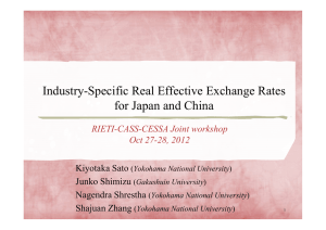 Industry-Specific Real Effective Exchange Rates for Japan and China Kiyotaka Sato Junko Shimizu