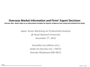 Overseas Market Information and Firms’ Export Decisions