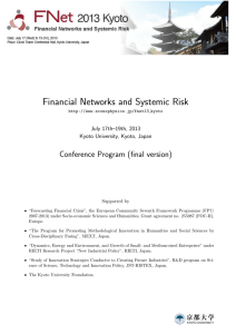 Financial Networks and Systemic Risk Conference Program (ﬁnal version) July 17th–19th, 2013