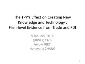 The TPP’s Effect on Creating New Knowledge and Technology :