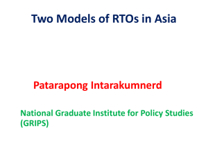 Two Models of RTOs in Asia Patarapong Intarakumnerd