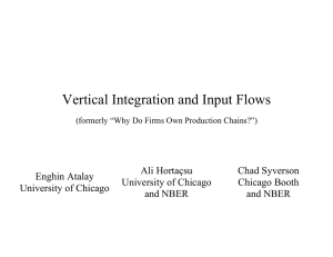 Vertical Integration and Input Flows