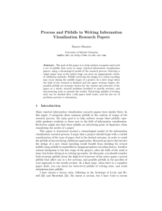 Process and Pitfalls in Writing Information Visualization Research Papers Tamara Munzner