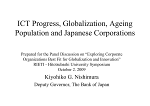 ICT Progress, Globalization, Ageing Population and Japanese Corporations