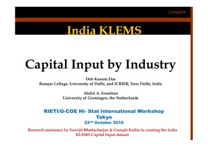 Capital Input by Industry