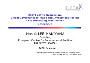 Hosuk LEE-MAKIYAMA Reference Director, European Centre for International Political