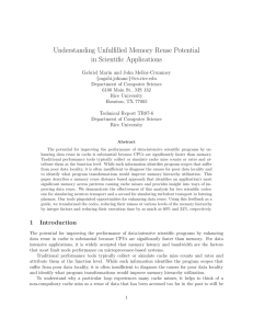 Understanding Unfulfilled Memory Reuse Potential in Scientific Applications