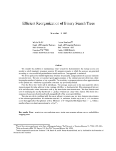 Efficient Reorganization of Binary Search Trees