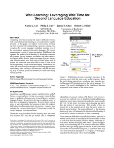 Wait-Learning: Leveraging Wait Time for Second Language Education