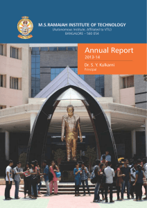 Annual Report M.S.RAMAIAH INSTITUTE OF TECHNOLOGY Dr. S. Y. Kulkarni 2013-14