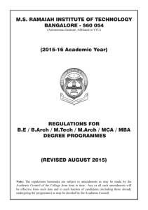 M.S. RAMAIAH INSTITUTE OF TECHNOLOGY BANGALORE - 560 054 (2015-16 Academic Year)