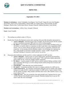 QEP STANDING COMMITTEE MINUTES September 29, 2014