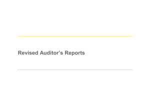 Revised Auditor’s Reports
