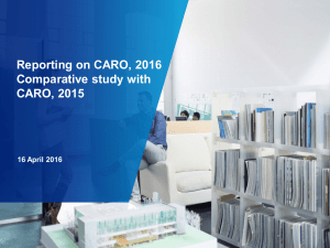 Reporting on CARO, 2016 Comparative study with CARO, 2015 16 April 2016