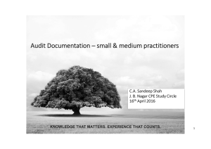 Audit Documentation – small &amp; medium practitioners Overview of Companies Act 2013