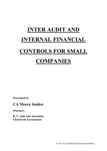 INTER AUDIT AND INTERNAL FINANCIAL CONTROLS FOR SMALL COMPANIES