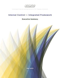 Internal Control — Integrated Framework Executive Summary May 2013