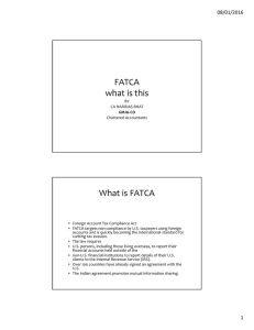 FATCA what is this What is FATCA 08/01/2016