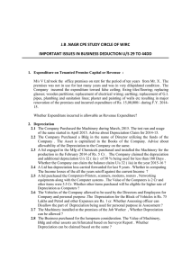   J.B .NAGR CPE STUDY CIRCLE OF WIRC  IMPORTANT ISSUES IN BUSINESS DEDUCTION U/S 29 TO 44DD  