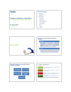 10/30/2012 Drafting of Audit Report / Study Report