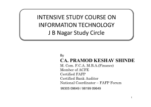 INTENSIVE STUDY COURSE ON INTENSIVE STUDY COURSE ON  INFORMATION TECHNOLOGY J B Nagar Study Circle