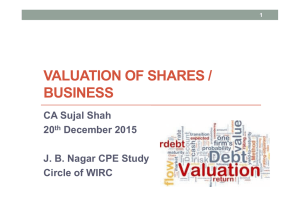 VALUATION OF SHARES / BUSINESS CA Sujal Shah 20