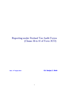 Reporting under Revised Tax Audit Forms