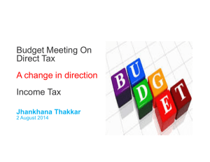 Budget Meeting On Direct Tax  Income Tax