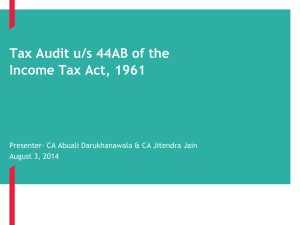 Tax Audit u/s 44AB of the Income Tax Act, 1961