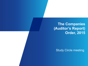 The Companies (Auditor’s Report) Order, 2015 Study Circle meeting
