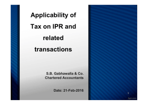 Applicability of Tax on IPR and a o a d