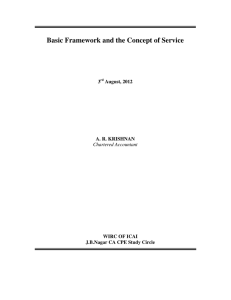 Basic Framework and the Concept of Service  3 August, 2012