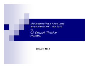 CA Deepak Thakkar Mumbai Maharashtra Vat &amp; Allied Laws