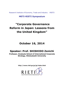 “Corporate Governance Reform in Japan: Lessons from the United Kingdom”
