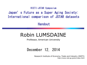 Robin LUMSDAINE  December 12, 2014 Japan’s Future as a Super Aging Society: