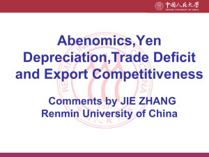 Abenomics,Yen Depreciation,Trade Deficit and Export Competitiveness