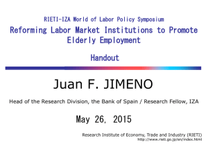 Juan F. JIMENO  May 26, 2015 Reforming Labor Market Institutions to Promote