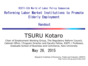 TSURU Kotaro  Reforming Labor Market Institutions to Promote Elderly Employment
