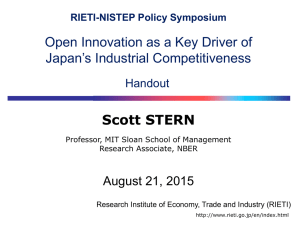 Scott STERN Open Innovation as a Key Driver of Japan’s Industrial Competitiveness