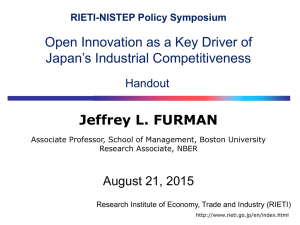 Jeffrey L. FURMAN Open Innovation as a Key Driver of