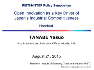 TANABE Yasuo Open Innovation as a Key Driver of Japan’s Industrial Competitiveness