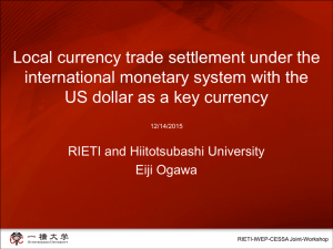 Local currency trade settlement under the international monetary system with the